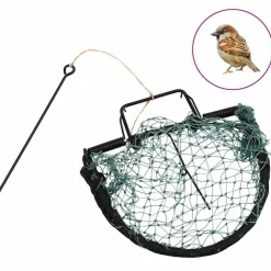 vidaXL Productos Del Hogar-Trampa para pájaros acero verde 20 cm