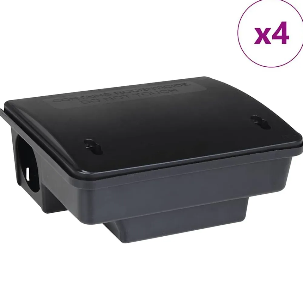vidaXL Trampas para ratones 4 uds. negro 23x19x9,5 cm Sale