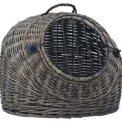 vidaXL Transportín para gatos sauce natural 45x35x35 cm Gris Online