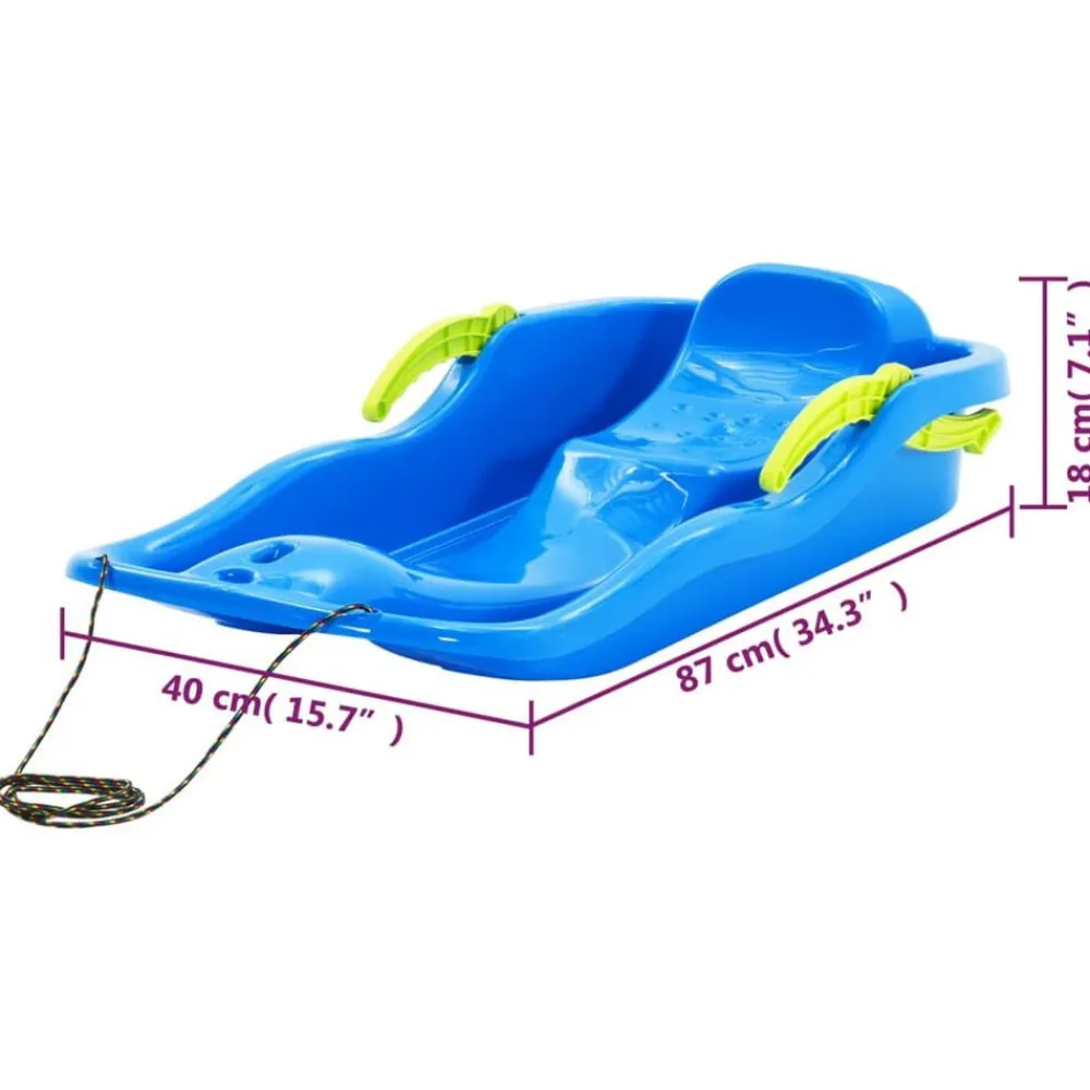 vidaXL Trineo con frenos polipropileno 87x40x18 cm Azul Online