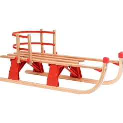 vidaXL Actividades Al Aire Libre-Trineo de nieve plegable con respaldo madera 119 cm