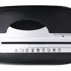 vidaXL Material De Oficina-Trituradora de papel 10 hojas microcorte negra