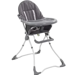 vidaXL Trona de bebé y blanco Gris Discount