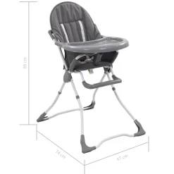 vidaXL Trona de bebé y blanco Gris Discount