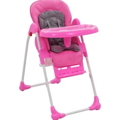 vidaXL Trona de bebé y gris Rosa New