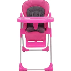vidaXL Trona de bebé y gris Rosa New