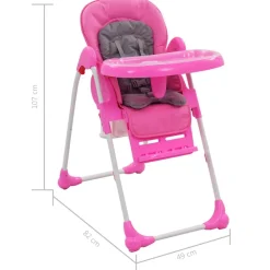 vidaXL Trona de bebé y gris Rosa New