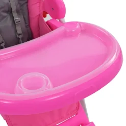 vidaXL Trona de bebé y gris Rosa New