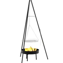 vidaXL Trípode para Fogata 3 pcs Negro Acero Online