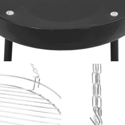 vidaXL Trípode para Fogata 3 pcs Negro Acero Online