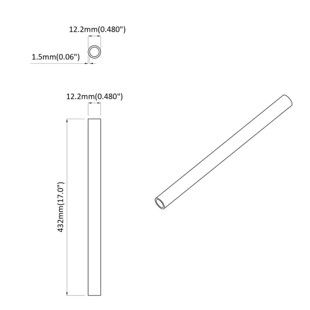 vidaXL Tubo de PVC 2 pcs 12,2 x 1,8 x 500 mm PP, PE Discount