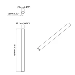 vidaXL Tubo de PVC 2 pcs 12,2 x 1,8 x 500 mm PP, PE Discount