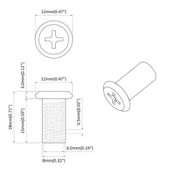vidaXL Accesorios De Bricolaje-Tuerca de Bloqueo 2 pcs Níquel M6 x 15 mm Acero