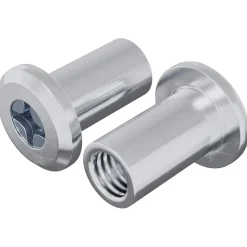 vidaXL Accesorios De Bricolaje-Tuerca de Bloqueo 2 pcs Plateado M6 x 15 mm Acero