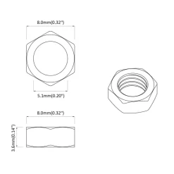 vidaXL Tuerca Hexagonal 2 pcs Plateado M6 Metal New
