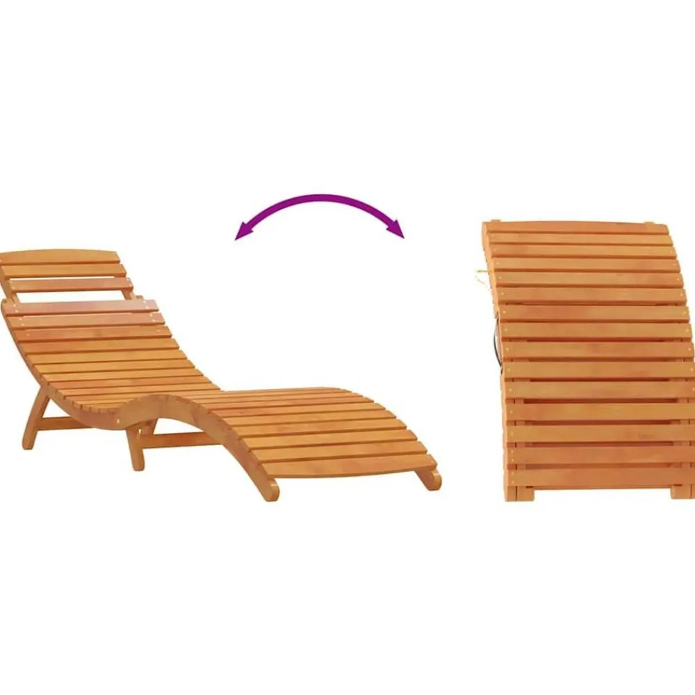 vidaXL Muebles De Jardín-Tumbona 3 pcs Marrón Madera de Acacia Sólida