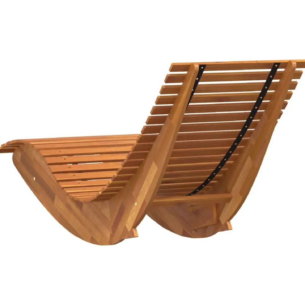 vidaXL Tumbona 2 pcs Marrón 154 x 60 x 74 cm Madera de Acacia Sólida Discount