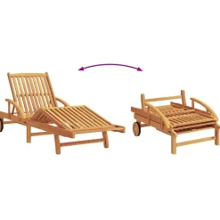 vidaXL Muebles De Jardín-Tumbona 2 pcs 200 x 67 x 84 cm Madera de Acacia Sólida