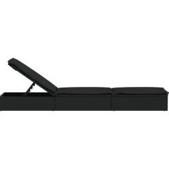 vidaXL Muebles De Jardín-Tumbona 1 ud con cojín ratán sintético 201x55x62 cm