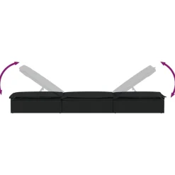 vidaXL Muebles De Jardín-Tumbona 1 ud con cojín ratán sintético 201x55x62 cm