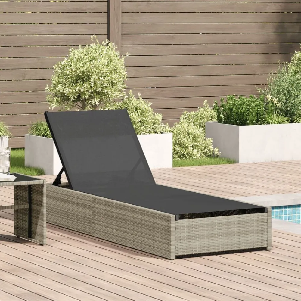 vidaXL Tumbona 200.5 x 70 x 75 cm ratán sintético Beige Hot