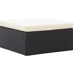 vidaXL Tumbona cama jardín techo ratán sintético Negro New
