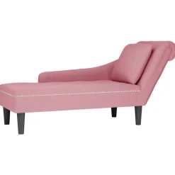 vidaXL Tumbona con almohada y reposabrazo derecho terciopelo Rosa