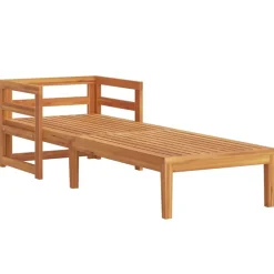 vidaXL Muebles De Jardín-Tumbona con cojines crema madera maciza de acacia