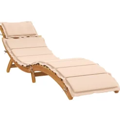 vidaXL Muebles De Jardín-Tumbona con cojín madera maciza de acacia