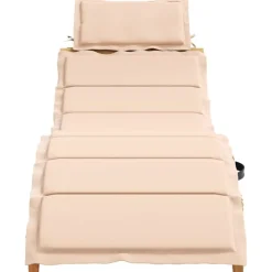 vidaXL Muebles De Jardín-Tumbona con cojín madera maciza de acacia