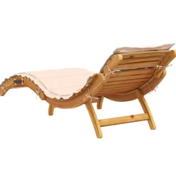 vidaXL Muebles De Jardín-Tumbona con cojín madera maciza de acacia