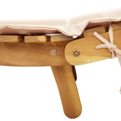 vidaXL Muebles De Jardín-Tumbona con cojín madera maciza de acacia