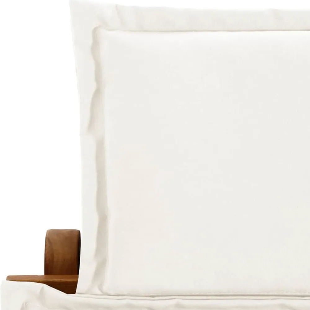 vidaXL Tumbona con cojín madera maciza de acacia color Crema