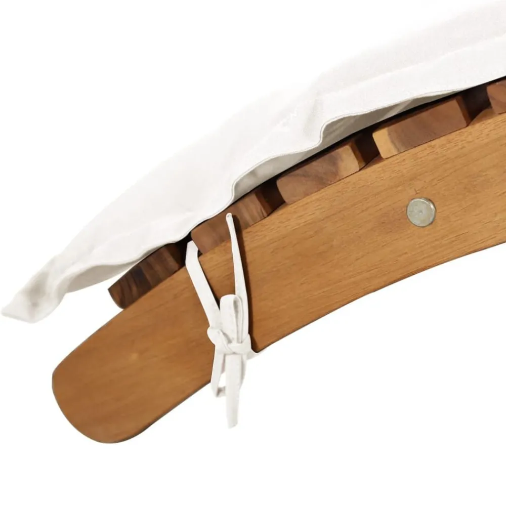 vidaXL Tumbona con cojín madera maciza de acacia color Crema