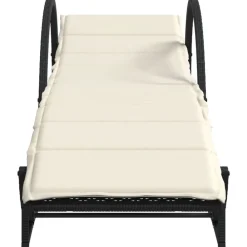 vidaXL Tumbona con cojín ratán sintético 60x199x42 cm Negro Hot