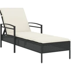 vidaXL Muebles De Jardín-Tumbona con cojín ratán sintético 63x200x81 cm
