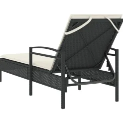 vidaXL Muebles De Jardín-Tumbona con cojín ratán sintético 63x200x81 cm