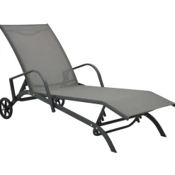 vidaXL Muebles De Jardín-Tumbona de acero y textilene