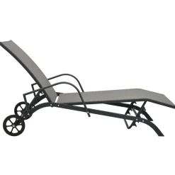 vidaXL Muebles De Jardín-Tumbona de acero y textilene
