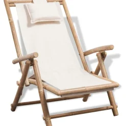 vidaXL Muebles De Jardín-Tumbona de exterior de bambú