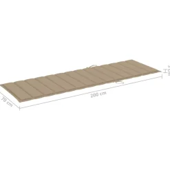 vidaXL Tumbona de jardín con mesa y cojín de madera de pino impregnada Beige New