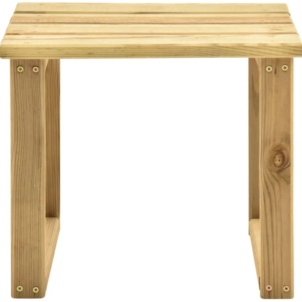 vidaXL Tumbona de jardín con mesa y cojín de madera de pino impregnada Beige New