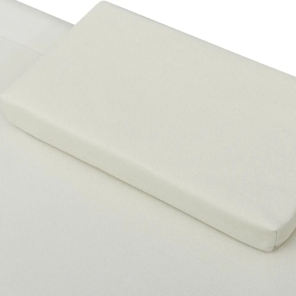 vidaXL Tumbona de jardín tela blanco Crema Online
