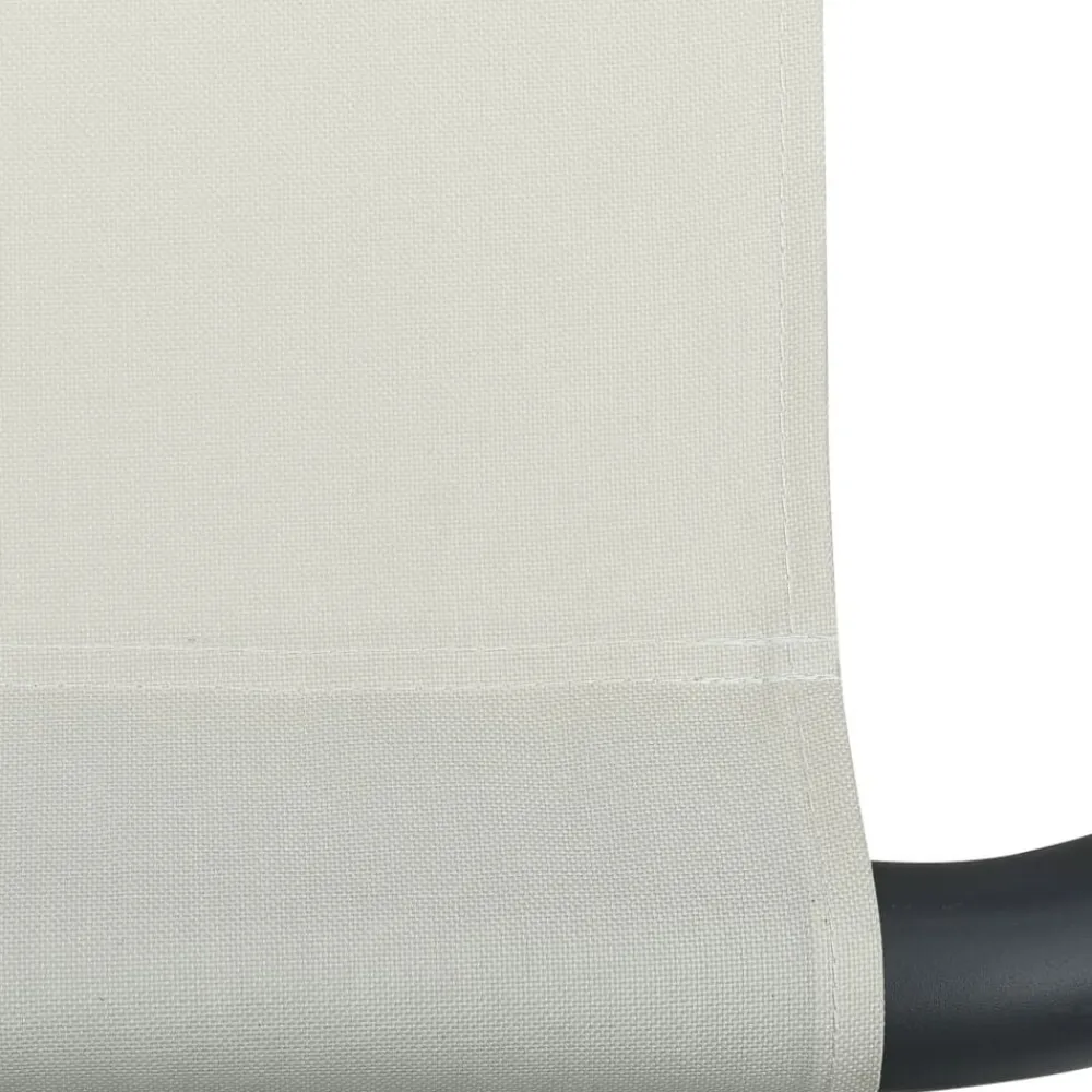 vidaXL Tumbona de jardín tela blanco Crema Online