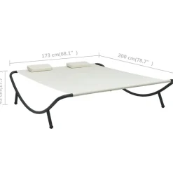 vidaXL Tumbona de jardín tela blanco Crema Online