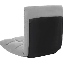 vidaXL Sillas-Tumbona de suelo plegable microfibra gris