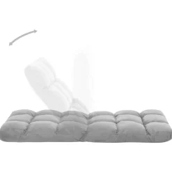 vidaXL Sillas-Tumbona de suelo plegable microfibra gris