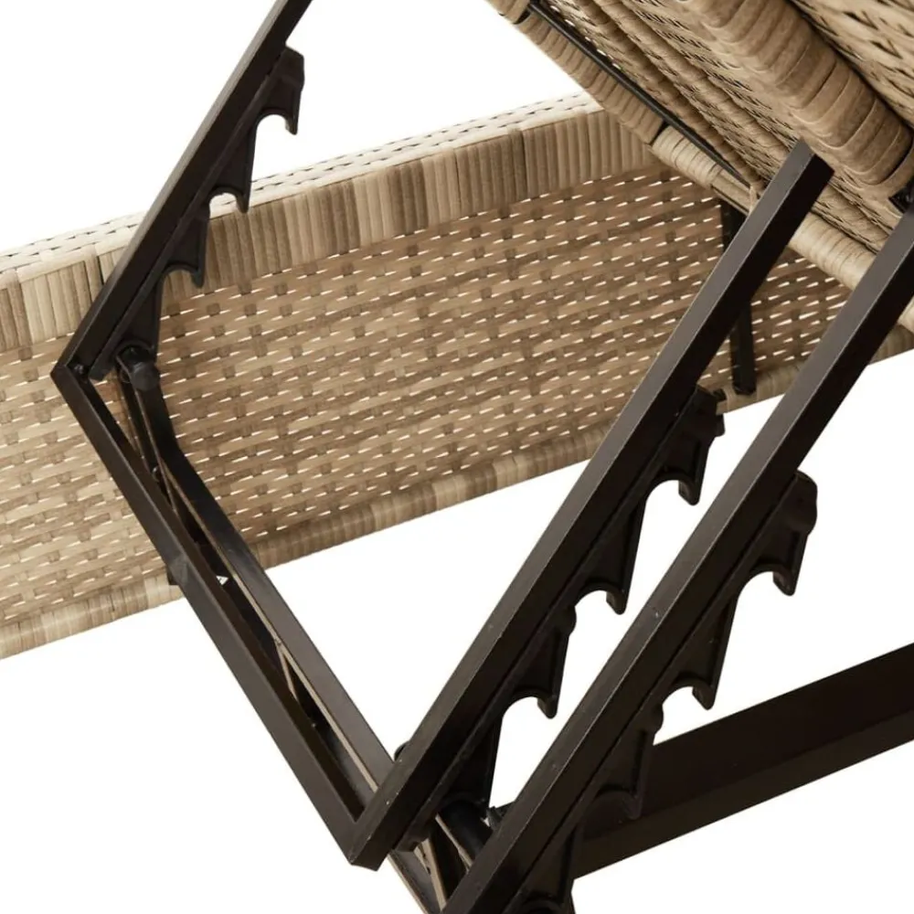 vidaXL Tumbona doble con cojines ratán sintético beige beige y crema Hot