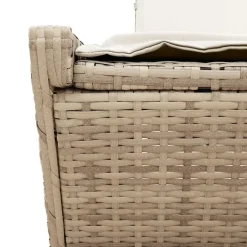 vidaXL Tumbona doble con cojines ratán sintético beige beige y crema Hot