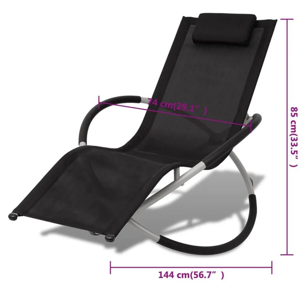 vidaXL Muebles De Jardín-Tumbona geométrica de jardín acero